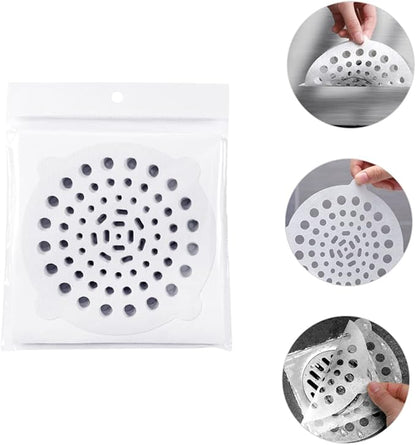 Angoily 20pcs Hair Filtering Stickers for Floor Drain Screens Sink Drain Hair Catcher Decals for Kitchen Bathroom and Laundry Use Non-woven Adhesive