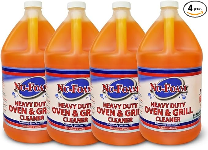 Nu-Foam Heavy Duty Oven and Grill Cleaner, 1 Gallon, Professional Grade, 4-Pack