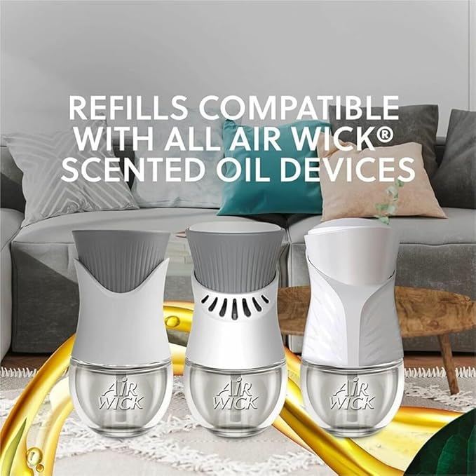 Air Wick - 78046 plug in Scented Oil Warmer, White, Essential Oils, Air Freshener,6.3" x 2.3" x 3.7" , 6.0 Count