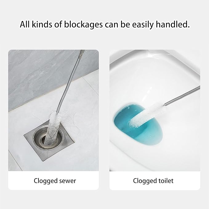 2PCS Multiuse Drain Cleaner for Kitchen Bathroom Sink Drain Unclogging Efficient Removal of Hair Greases Food Debris