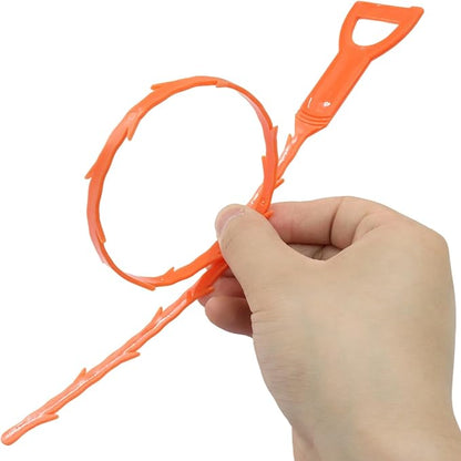 3 Pack 20 Inch Drain Clog Remover Snakes, Hair Cleaning Tool Effective Drain Snake Auger Tool for Sink, Shower, Bathtub, and Toilet(Orange)
