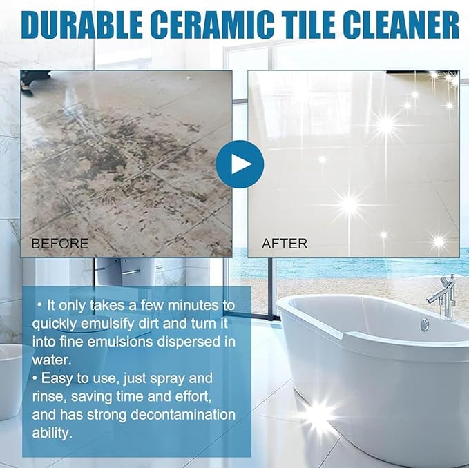 Tile Grout Cleaner Sprayer, Jue Fish Tiles Cleane, Floor Tile Descaling and Cleaning Artifact for Tile, Grout, Sink, Toilet Seats, Bathtubs (1Pcs)