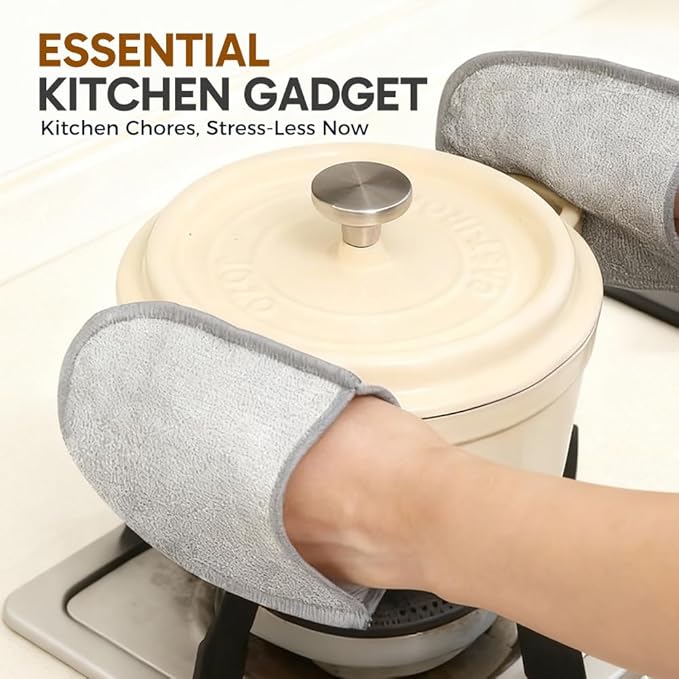 Steel Wire Dishwashing Gloves, Oil-Resistant & Heat-Resistant Reusable Dish Gloves for Kitchen Cleaning