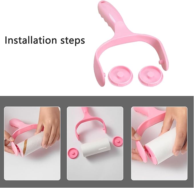 2 Pack Lint Roller Handle Replacement Sticky Roller Holder for Sticky Lint Roller Refills Pet Hair Removal Lint Rollers Cat Lint Remover Rollers