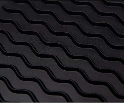 ZLR 2 Pcs Silicone Dish Drying Mat & Heat Resistant Trivet (12" x 16") - Waterproof Counter Protector for Coffee Maker - Non-Slip, BPA Free Kitchen Pad, Easy Clean Dishwasher Safe (Black)