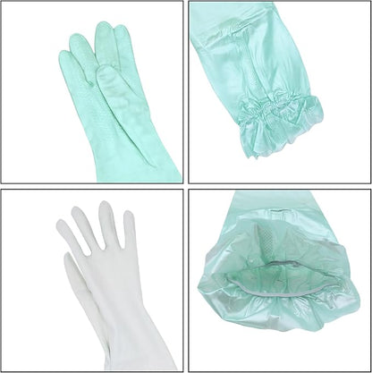RARITYUS Household Kitchen Cleaning Gloves Waterproof Cotton Lined Dishwashing Non-Slip Long Cuff Gloves