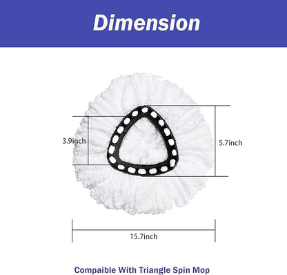 Spin Mop Replacement Head 5 Pack Mop Refill Compatible with Ocedar Triangle Swivel Mops Microfiber Swivel Mop Refill,Deep Clean,Machine Washable and Easy to Replace