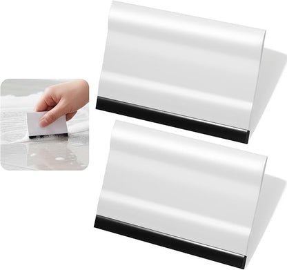 Small Rubber Squeegee 2 Pcs All-Purpose Mini Soft Rubber Window Squeegee Small Squeegees Window Scrubber Scraper for Kitchens Bathroom Shower Mirrors Car Windshield （Black, White）