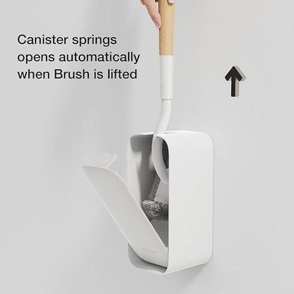 Toilet Cleaner Brush, Diveotree Toilet Brush and Holder for Dead Corner Cleaning, Wall Mounted Toilet Bowl Brush for Bathroom Decor, Toilet Scrubber Brush for Home/Hotel (White, Square-1pack)