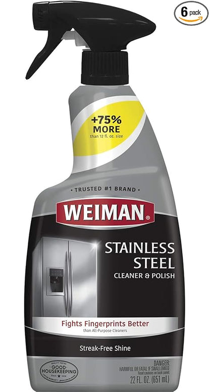 Weiman Stainless Steel Cleaner & Polish 22 fl oz - 6 pack