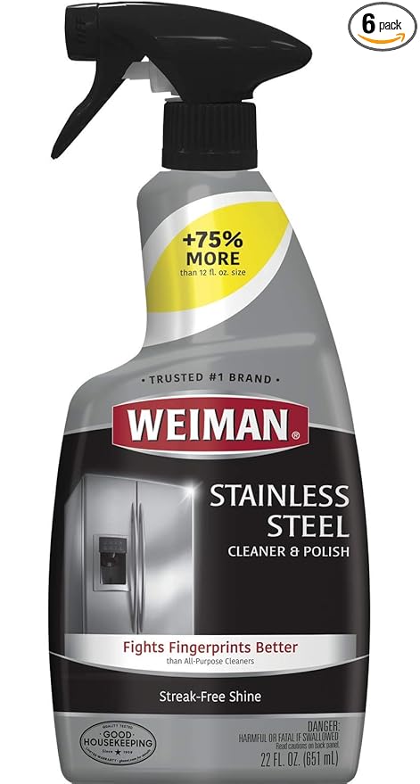Weiman Stainless Steel Cleaner & Polish 22 fl oz - 6 pack