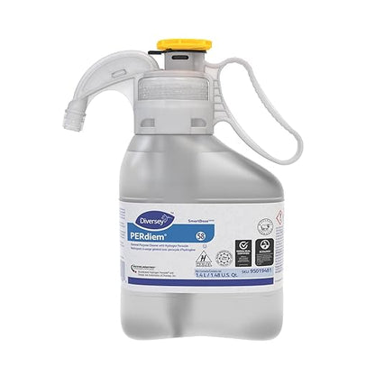 Diversey 95019481 PERdiem General Purpose Cleaner with Hydrogen Peroxide, for Floors, Bathrooms & Hard Surfaces, SmartDose Liquid Concentrate, 1.4-Liter (Pack of 2)