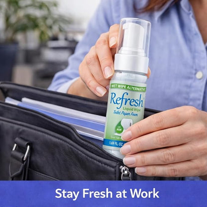 Refresh Liquid Wipe: Toilet Paper Foam (Original Foam, 50ml (1.69 Fl Oz) 3 Pack)