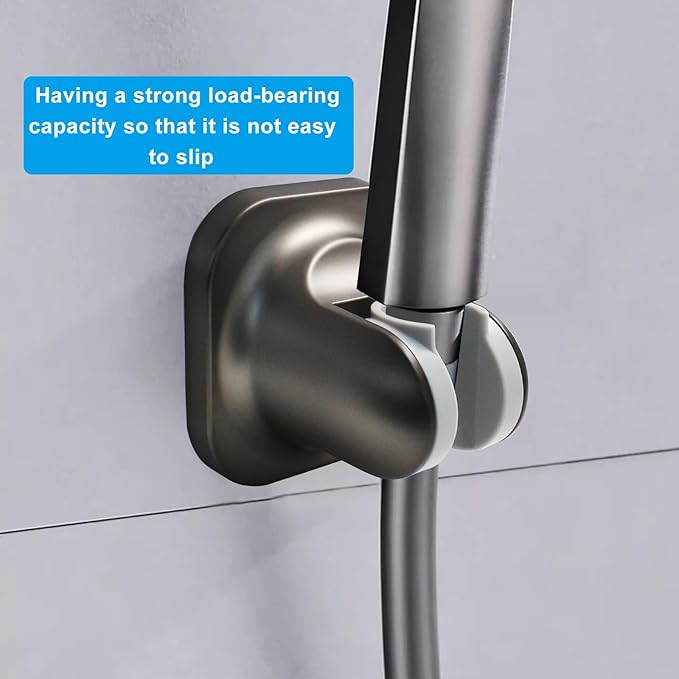Zorfeter Adjustable Brushed Nickel Handheld Shower Head Holder, Strong Adhesive Showerhead Bracket, Bathroom Wall Mount Shower Fix Firmly and Use Conveniently