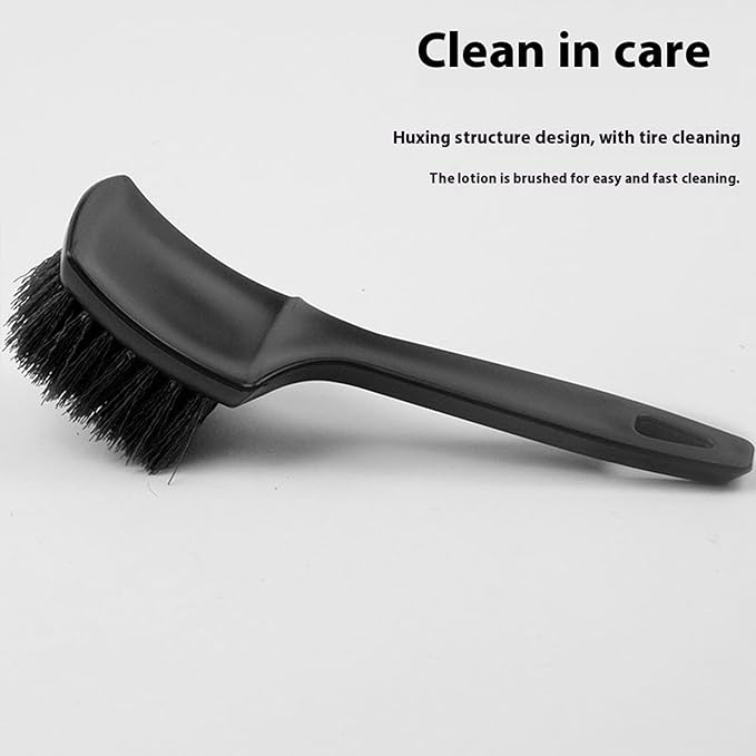 8.3" Car Tire Wash Brush, Carpet Cleaning and Scrub Brush for Floor Mats, Car Detailing Brushes Hard Bristles Wheel Brush for Car Interior and Home, Wheels, Rims, Motorcycles, Bicycles (Black)