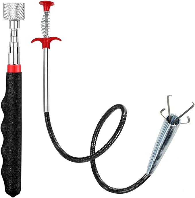 Magnetic Pickup Tool and Grabber Set, 35-inch Flexible Claw, 30-inch Telescoping Magnet with 20lb Pull Force