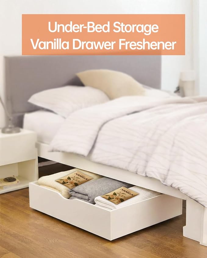 12 Packs Vanilla Potpourri Scented Sachets for Drawers and Closets，【Deodorizer for Stagnant Air】Odor Eliminator，hanging Paper Air Fresheners for Clothes Long Lasting
