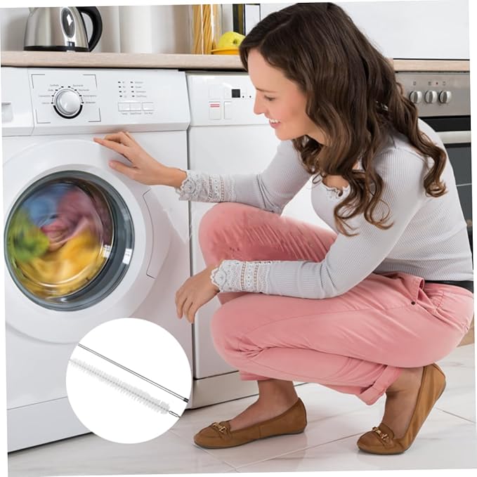 1pc Long Handle Washing Machine Cleaning Brush Dryer Vent Cleaner Lint Brush for Dryer Vent Home Cleaning Tool Stainless Steel Rod