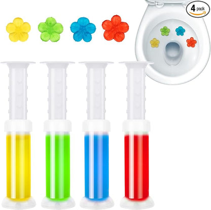 Toilet Gel Stamp, 4Pcs/36 Count Flower Fragrance Bathroom Deodorizer Bowl Cleaner Toilet Jerry