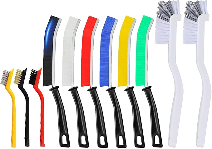 TuTuYa 11PCS Crevice Cleaning Brush Set, Deep Cleaning Groove Gap Cleaning Tool Ideal for Kitchen, Bathroom, Tiles, Corner, Grout, Sink, Faucet, Cup, Teapot, Bottle, Blender