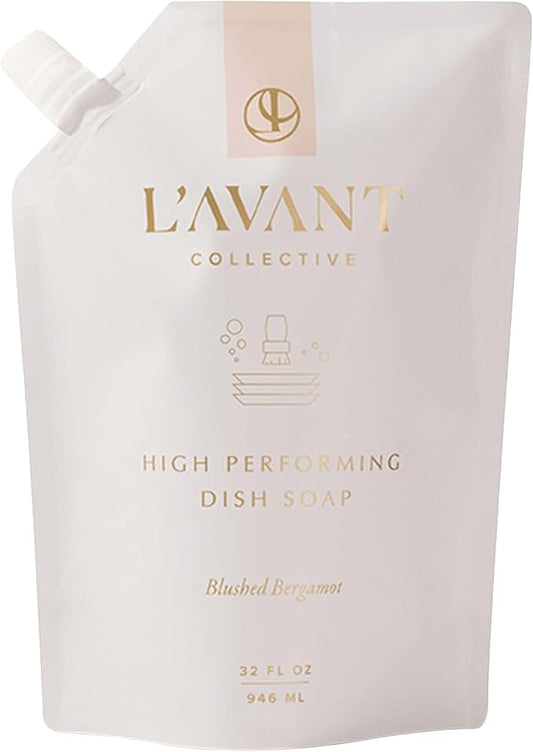 L'AVANT Collective High Performing Dish Soap Refill | Plant-Based Ingredients & High Performing Formula | Notes of Bergamot, Orange Blossom, Amber, Cedar | Blushed Bergamot Scent 32oz