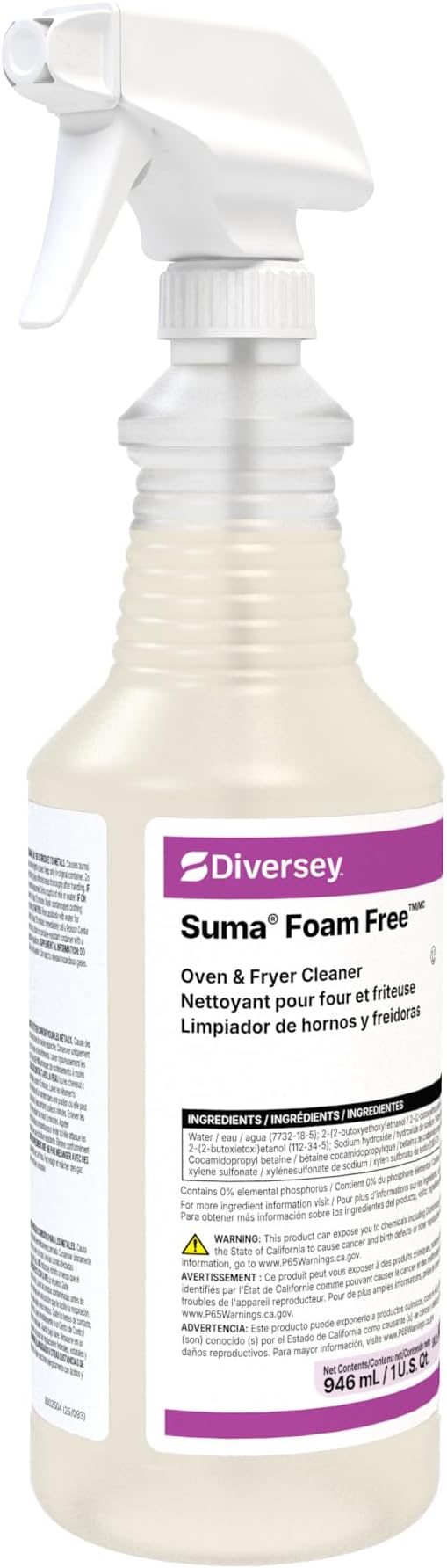 Diversey 903529270 Suma Foam Free Liquid Oven & Fryer Cleaner, Degreaser for Oven, Grill & Range Hood, Ready-to-Use Spray, 32-Ounce (Pack of 12)
