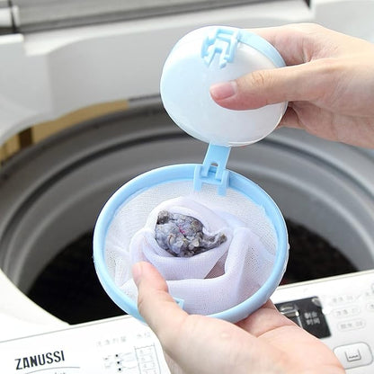 Washing Machine Hair Removal Catcher Filter Mesh Pouch Cleaning Bag Collect, 9.6×5.8cm, Blue