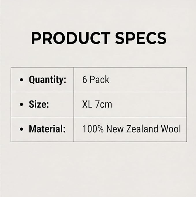 Premium XL Wool Dryer Balls (2.7)6 Pack - 100% Organic New Zealand Wool - Reusable Natural Fabric Softener - Reduces Wrinkles & Shortens Drying Time - XL Jumbo Size Set of 6