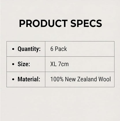 Premium XL Wool Dryer Balls (2.7)6 Pack - 100% Organic New Zealand Wool - Reusable Natural Fabric Softener - Reduces Wrinkles & Shortens Drying Time - XL Jumbo Size Set of 6