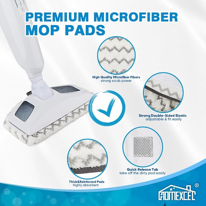 HOMEXCEL Steam Mop Replacement Pads Compatible with Bissell Powerfresh Steam Mop 1940 1806 1440 1544 Series, Model 19402 19404 19408 2685A 2075A 1940A 1940Q 1940T 1940W, Steam Mop Pads Refills, 4 Pack