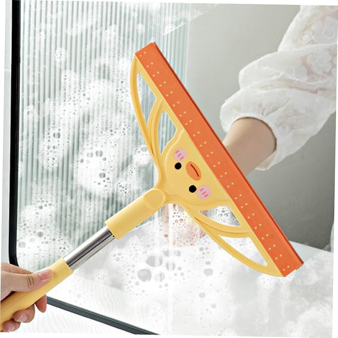 BESPORTBLE 2pcs Shower and Car Window Squeegee Scraper Tool, Sturdy Plastic with Rubber Blade, Multi-Purpose Glass Door and Mirror Cleaner for Bathroom, Kitchen, and Windshield Cleaning