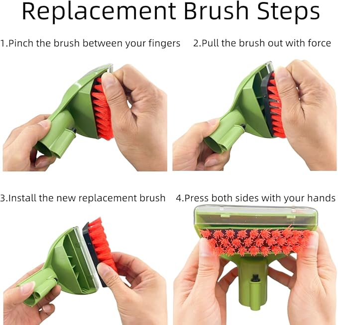 Upgraded 5.3in 1400B Little Green Machine Multi-Purpose Tools Brush Replacement Parts Compatible with 1400B 3194 3353 2458 3588F 1986 1425 2513E 3624 Tough Stain Brush Tool Attachments (green 1+2)