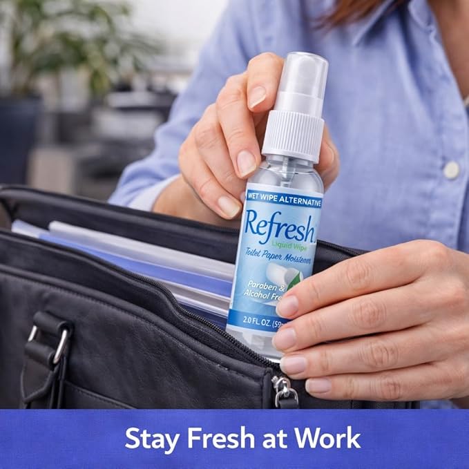 Refresh Liquid Wipe Free: Toilet Paper Spray (Sensitive Skin Spray, 2 Fl Oz (3 Pack))