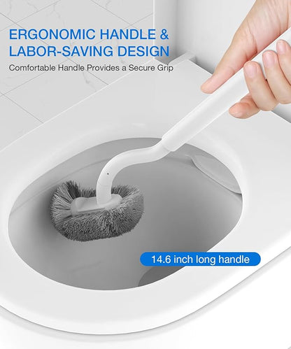 Bathroom Toilet Brush, OSCIOSS Toilet Cleaner Brush [2 Pack] with Ergonomic Design, Compact Size, Durable Bristles, Wall Mounted RV Toilet Brush for Bathroom Cleaning