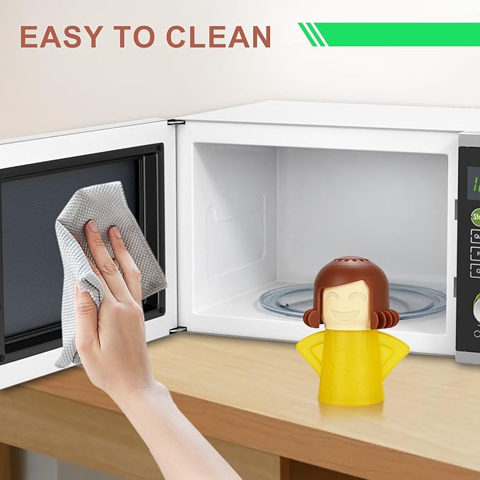 Asltw Angry Mom Microwave Oven Steam Cleaner, Clever Mama Microwave Cleaner, the Fun and Easy Way to Steam Clean Your Microwave, Cut Cleaning Time by Half (Yellow)