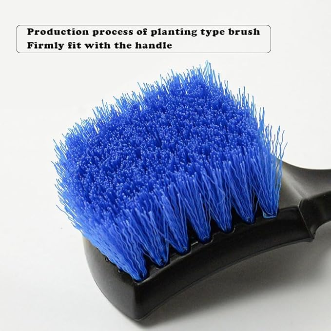 8.3" Car Tire Wash Brush, Carpet Cleaning and Scrub Brush for Floor Mats, Car Detailing Brushes Hard Bristles Wheel Brush for Car Interior and Home, Wheels, Rims, Motorcycles, Bicycles (Yellow)