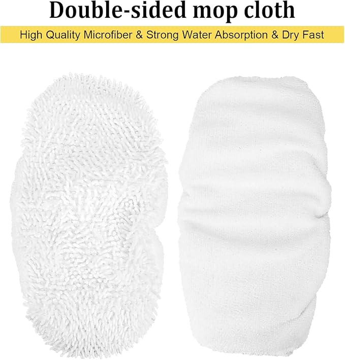 Microfiber Steam Mop Pads Replacement Compatible with Oreck Steam Mop STEAM100 / STEAM100LRH, Washable Reusable Steam Mop Covers Bonnets for Hardwood Floor Cleaning (8 Pack)