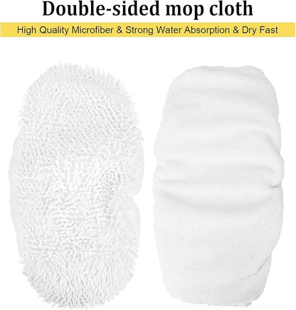 Microfiber Steam Mop Pads Replacement Compatible with Oreck Steam Mop STEAM100 / STEAM100LRH, Washable Reusable Steam Mop Covers Bonnets for Hardwood Floor Cleaning (8 Pack)