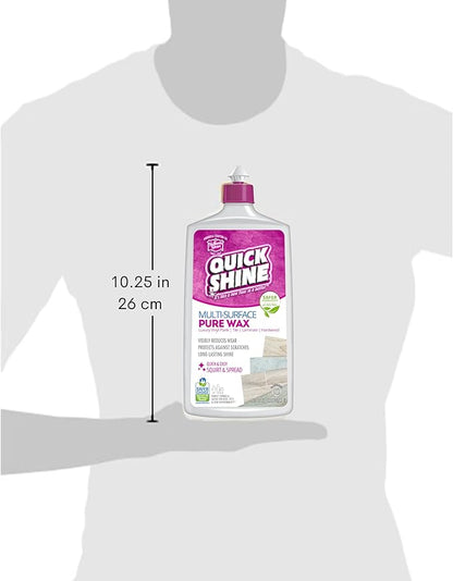Quick Shine Pure Floor Wax 27oz | A Buffable, Waterproof Finish for Regular and Hardwood Floors | Restore Protect Refresh (Pack of 6)