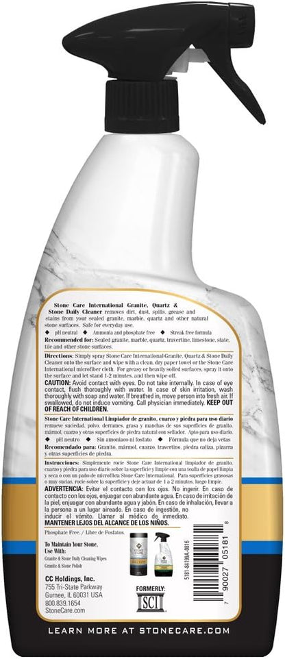 Stone Care International Granite Cleaner - 32 Fluid Ounces Granite & Stone Tile Travertine Limestone Slate Clean