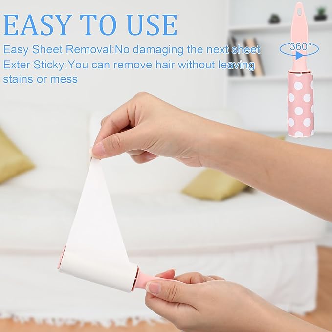 Hushee 24 Pcs Mini Lint Rollers for Pet Travel Size Clothes Roller Hair Lint Removers Sticky Tool for Clothes, Gift Bags, Pet Hair Removal