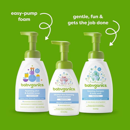 Babyganics Foaming Dish Soap, Pump Bottle, Fragrance Free, 16oz, 3 Pack