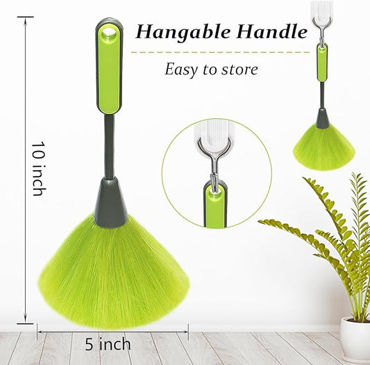 4 Pack 10 inch Microfiber Duster, Feather Duster, Grips Microfiber Delicate Duster for Cleaning Keyboard, Computer Screen, Books, Photo Frames, Picture Frames, Knick-knacks