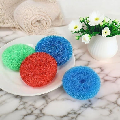 25 Pcs Plastic Dish Scrubbers, Reusable Non-Scratch Nylon Scouring Pads Bulk for Kitchen Cleaning - Multi-Color Poly Mesh Dishwashing Pads (Plastic Dish Scrubber)