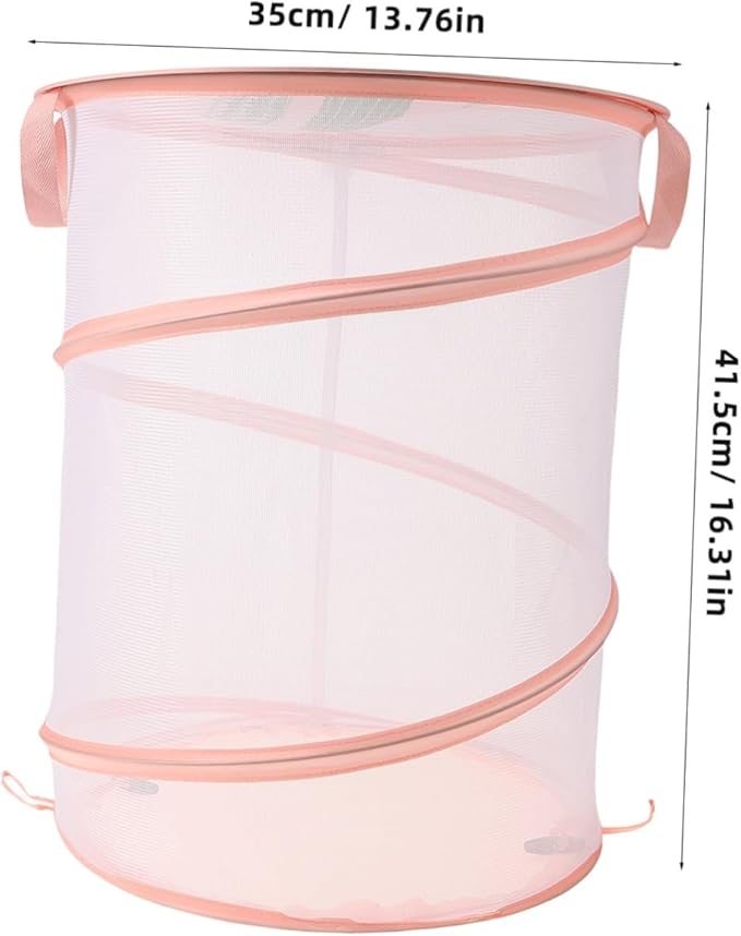 Zerodeko Foldable Mesh Laundry Hamper with Handles Space-saving Large Clothes Basket for Stuffed Animals Storage Portable Organizer for Dorm Apartment and Utility Use