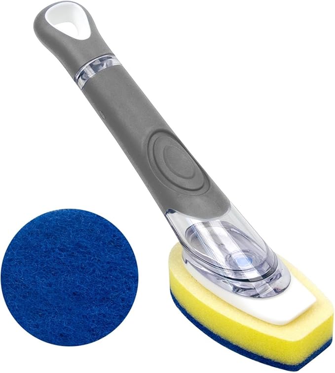 CELOX Non-Scratch Dishwashing Scrubber with Soap Dispenser, Dish Wand for Cleaning Kitchen