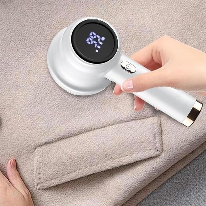 Rechargeable Fabric Shaver Electric Lint Remover with LED Display & Large Capacity Container 3-Settings Control Shaver Easy-to-Grip Handle High-End Color Matching