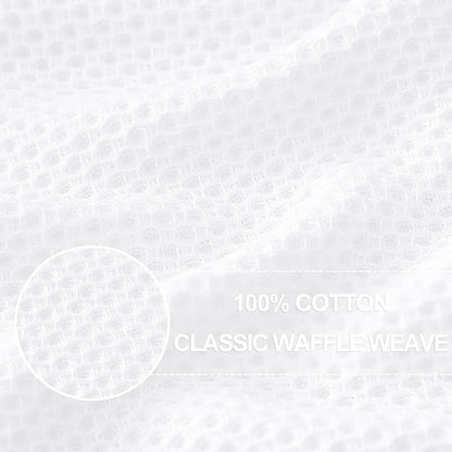 Homaxy 100% Cotton Oversized Waffle Weave Kitchen Dish Towels, Ultra Soft Absorbent Quick Drying Cleaning Towel, 20x28 Inches, 8-Pack, White
