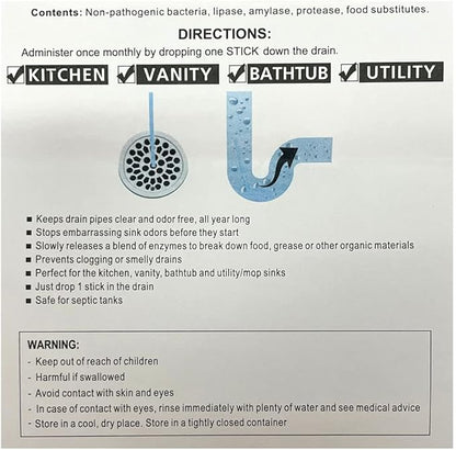 Drain Sticks Deodorizer and Drain Cleaner, 18 Pack
