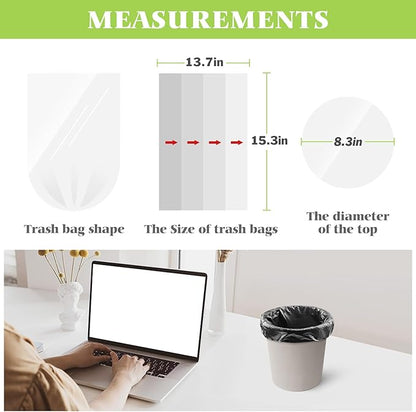 Teivio 1 Gallon(Fit 1-1.2 Gal) 120 Counts Strong Trash Bags 1 Gallon 1.2 Gallon Garbage Bags, Bin Liners, for home office kitchen (Black)